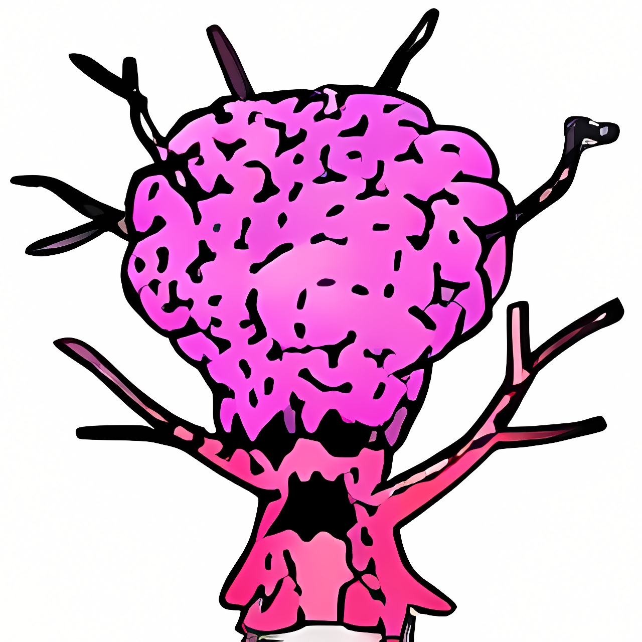 Pink Brain Tree Plushie