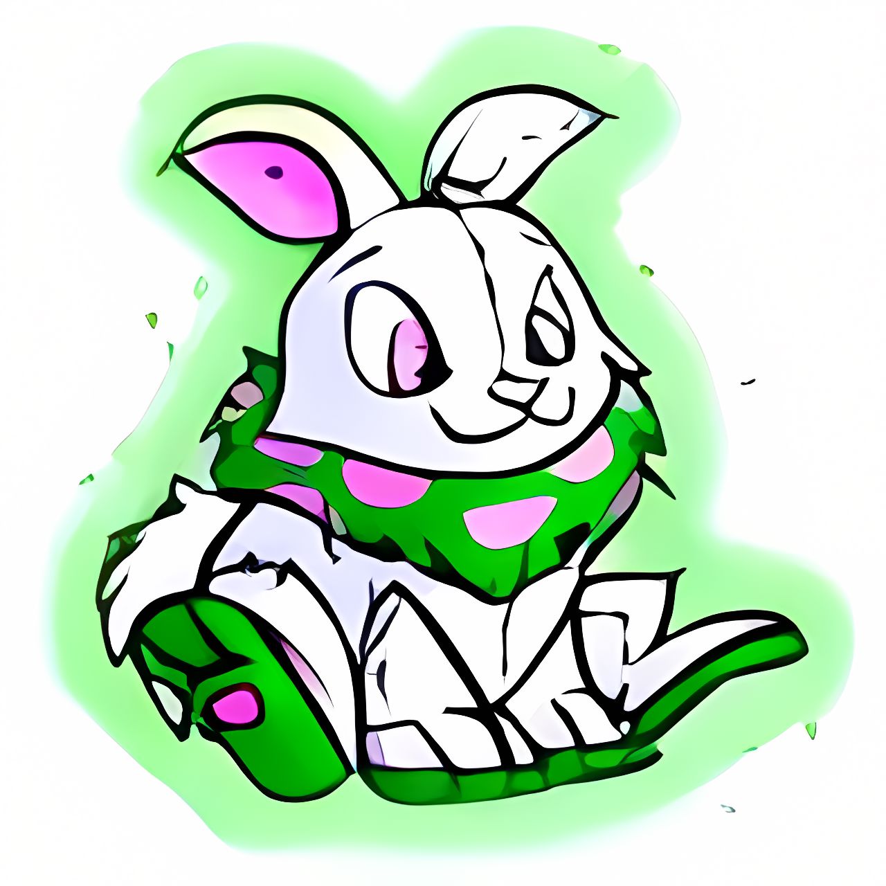 Magical Green Cybunny Plushie - Neopoints Valley