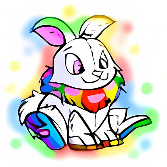 Magical Rainbow Cybunny Plushie - Neopoints Valley