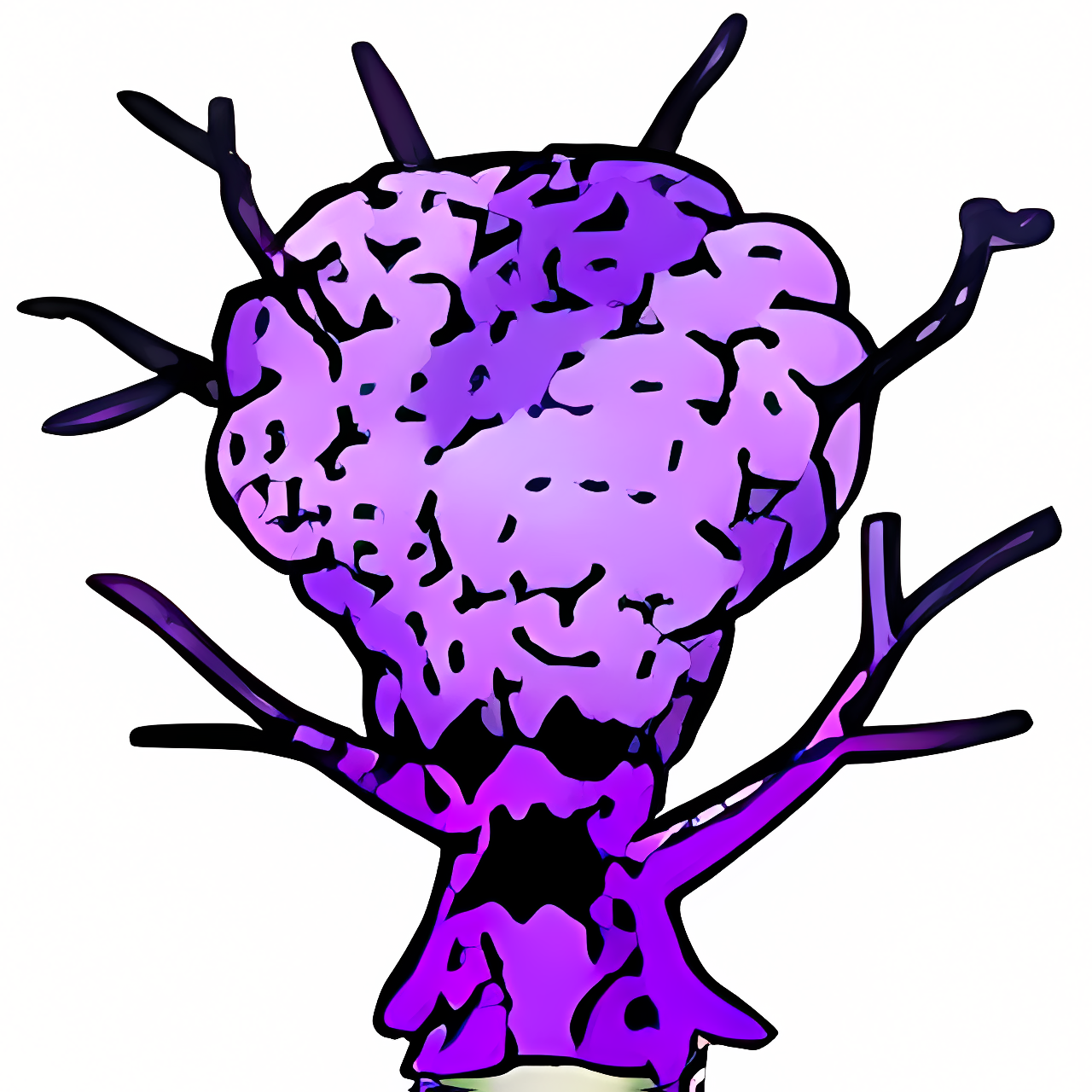 Purple Brain Tree Plushie